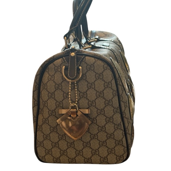 Gucci limited edition Joy Boston Women's Brown and Gold Heart Pattern Bag - Picture 3 of 16